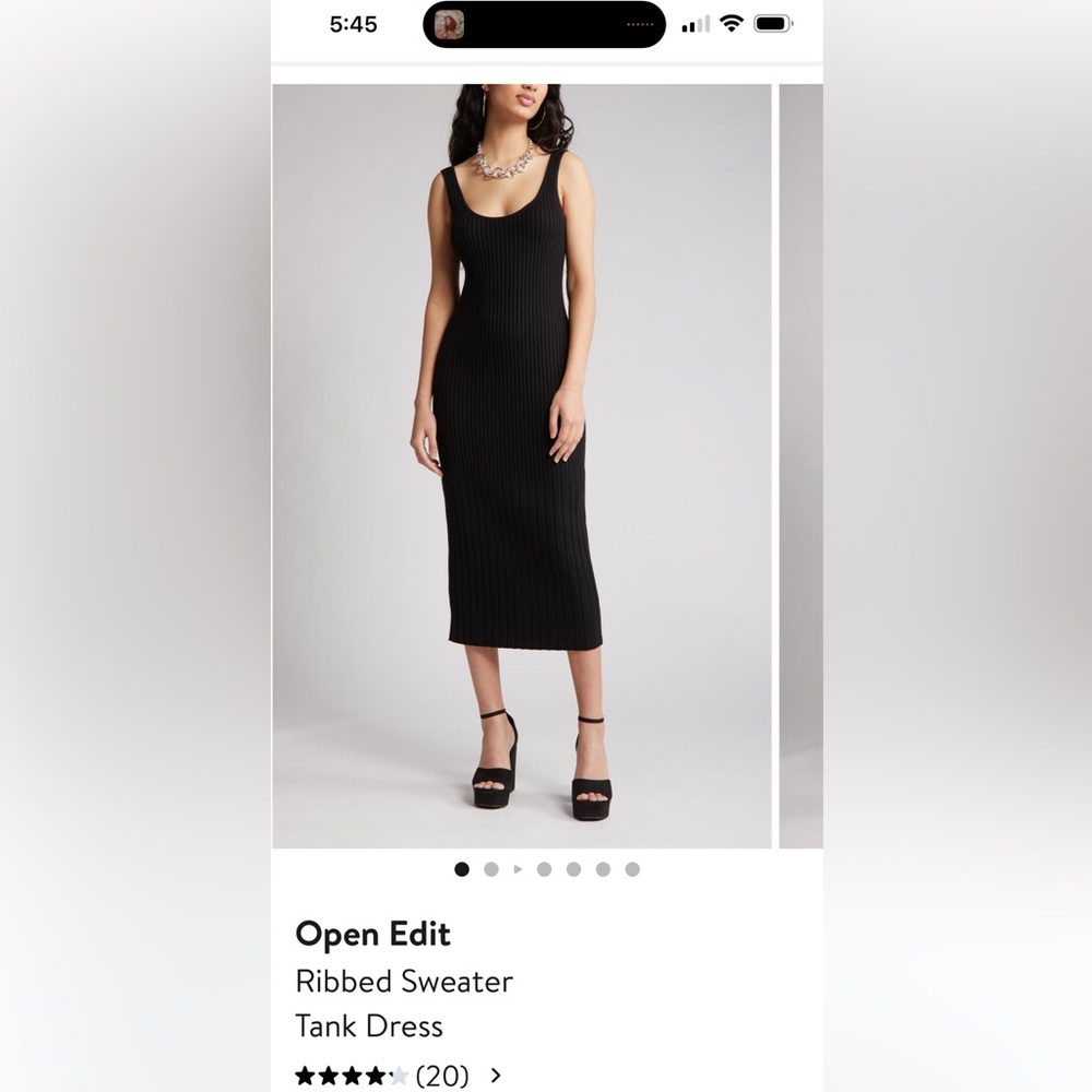Open Edit ribbed sweater tank dress